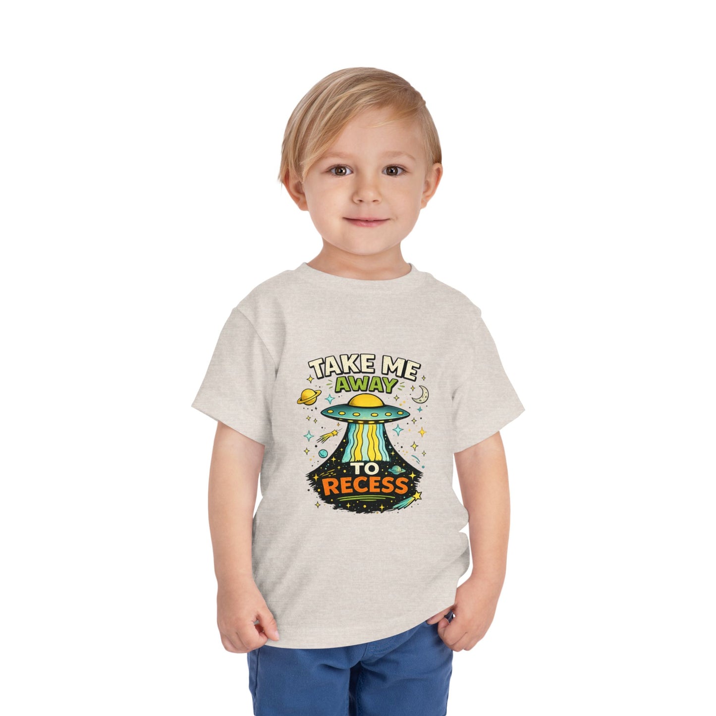 Take Me Away to Recess Toddler Tee — Cute UFO Recess Graphic Shirt