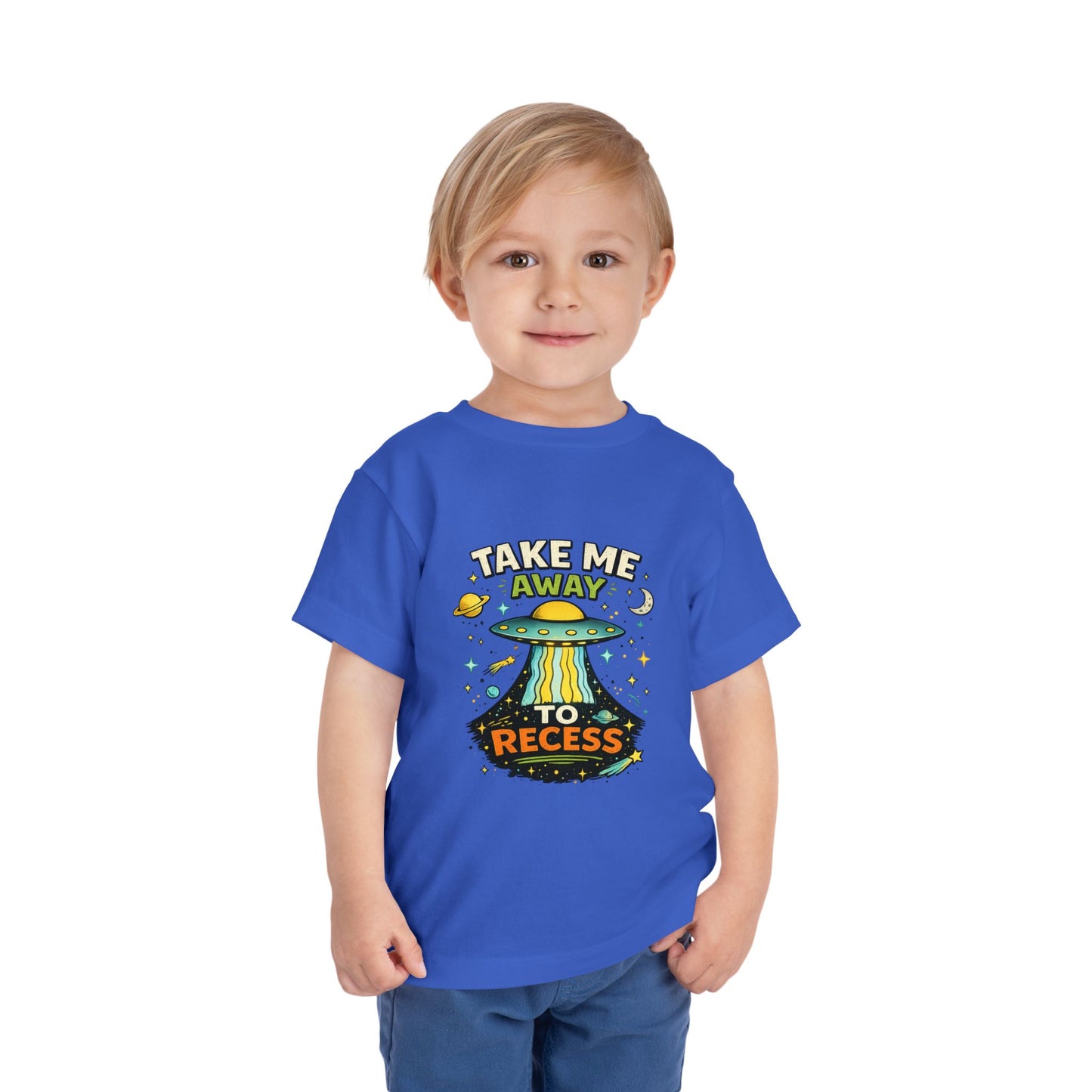 Take Me Away to Recess Toddler Tee — Cute UFO Recess Graphic Shirt
