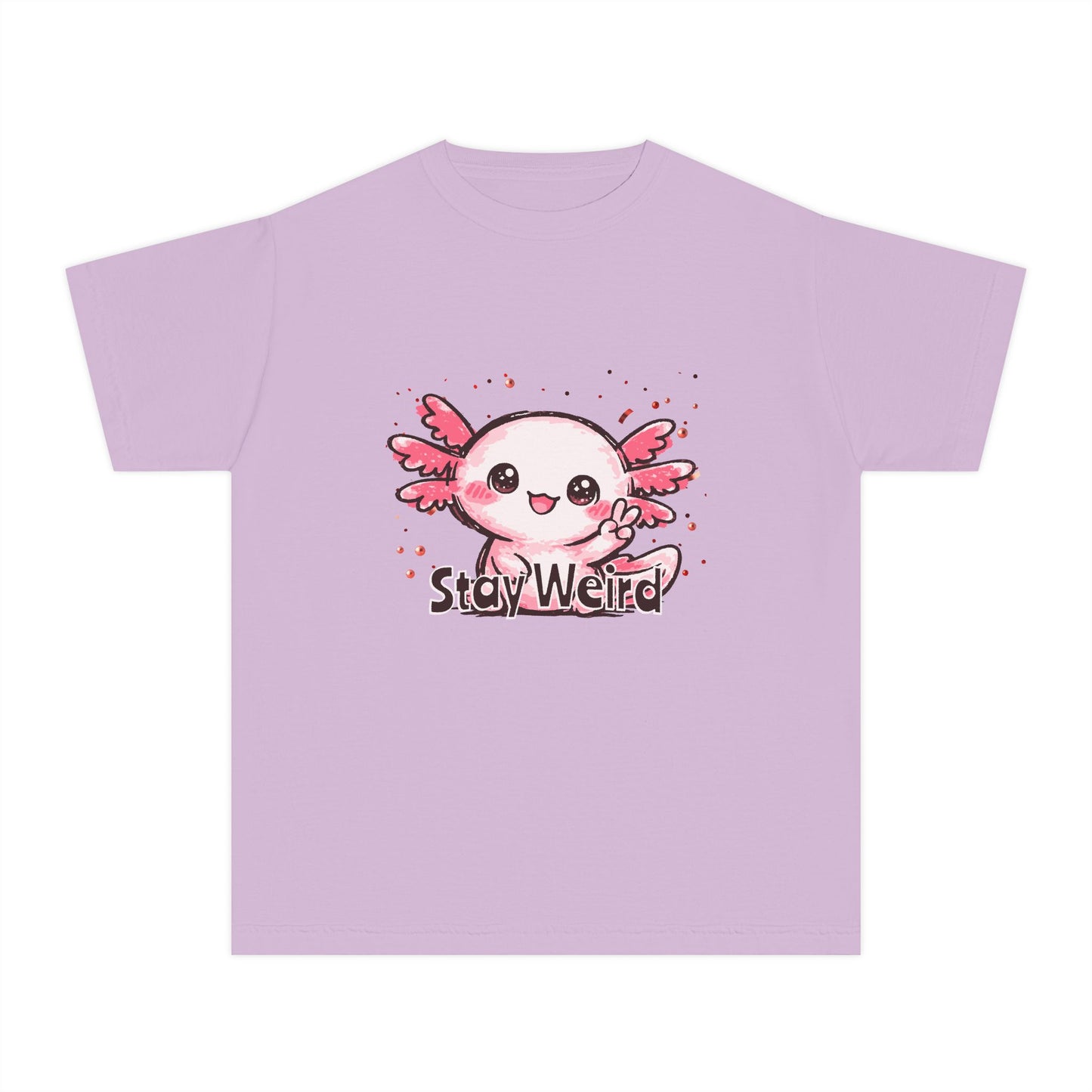 Cute Pink Axolotl “Stay Weird” Graphic Youth TShirt