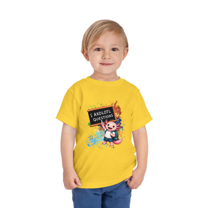 Axolotl back to school Toddler Tee — 'Axolotl Questions' Cute Axolotl Kids Shirt