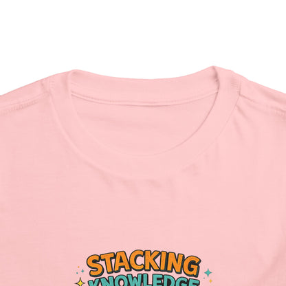Dino School Toddler Tee — Stacking Knowledge Big Goals Bright Future
