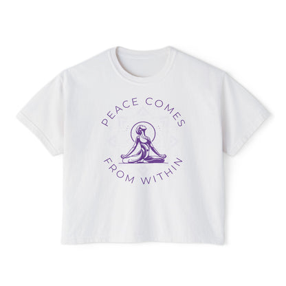 Peace Comes From Within Yoga Boxy Tee