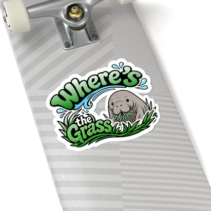Where's the Grass? Manatee Kiss-Cut Sticker