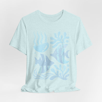 T-Shirt — Coastal Blue Ocean Fish Graphic Tee - Reef Rhythm | Ocean Art T-Shirt