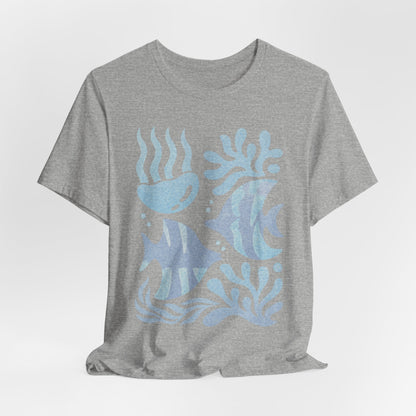 T-Shirt — Coastal Blue Ocean Fish Graphic Tee - Reef Rhythm | Ocean Art T-Shirt