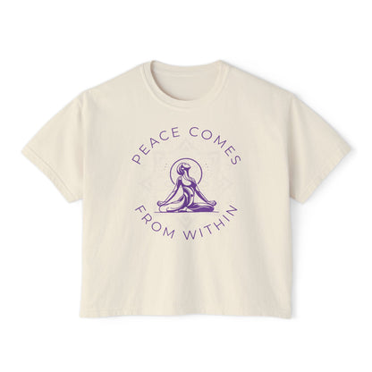 Peace Comes From Within Yoga Boxy Tee