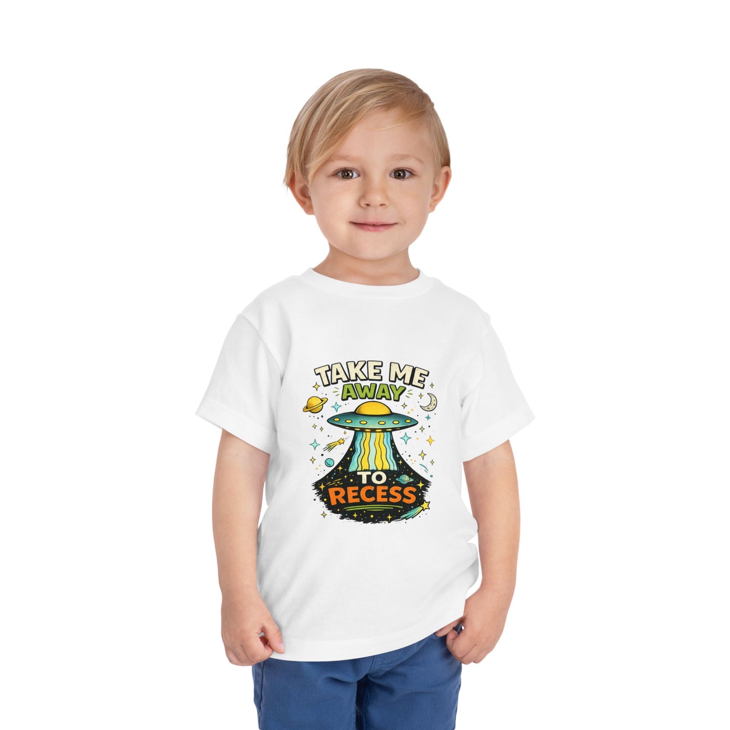 Take Me Away to Recess Toddler Tee — Cute UFO Recess Graphic Shirt
