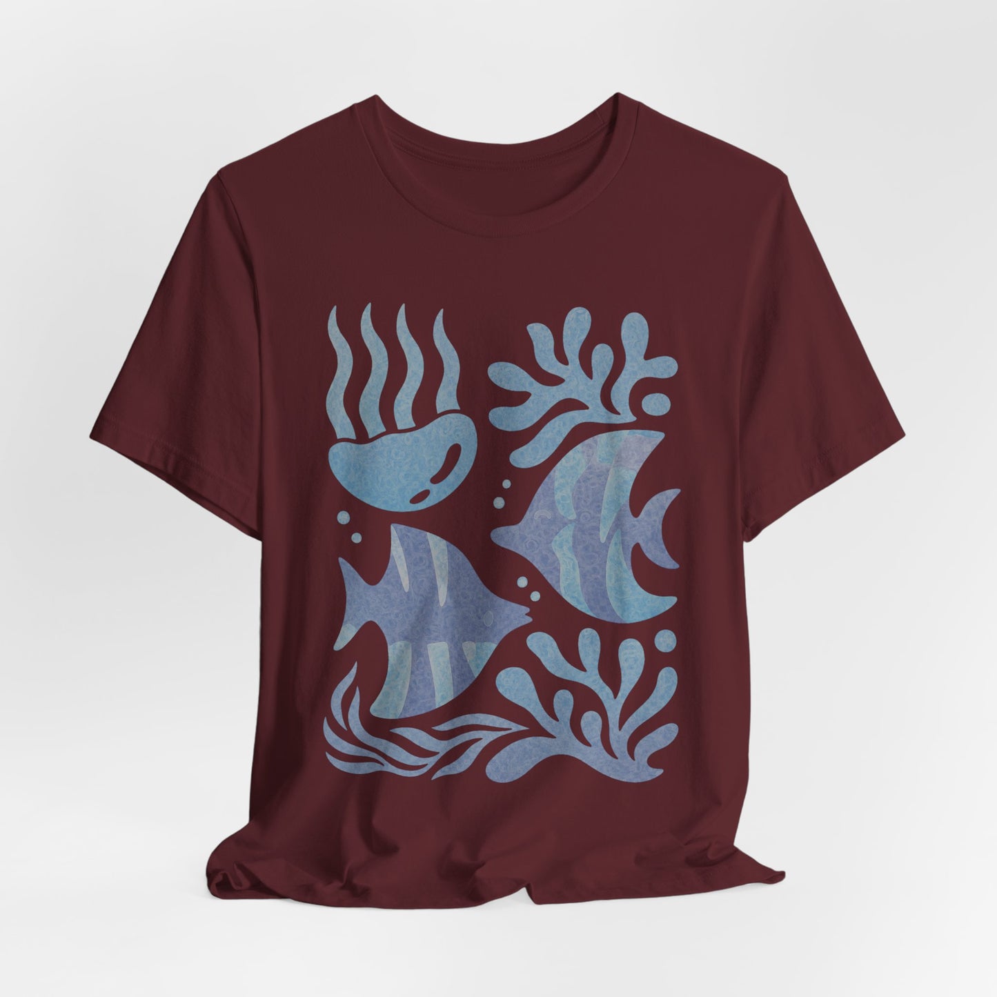 T-Shirt — Coastal Blue Ocean Fish Graphic Tee - Reef Rhythm | Ocean Art T-Shirt