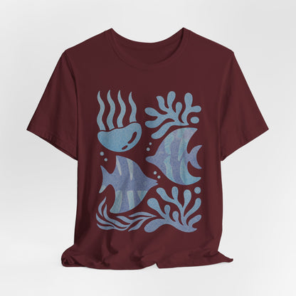 T-Shirt — Coastal Blue Ocean Fish Graphic Tee - Reef Rhythm | Ocean Art T-Shirt