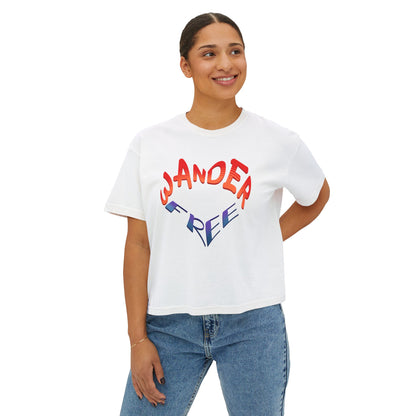Wander Free Heart Boxy Tee — Women's Heart Graphic Travel T‑Shirt