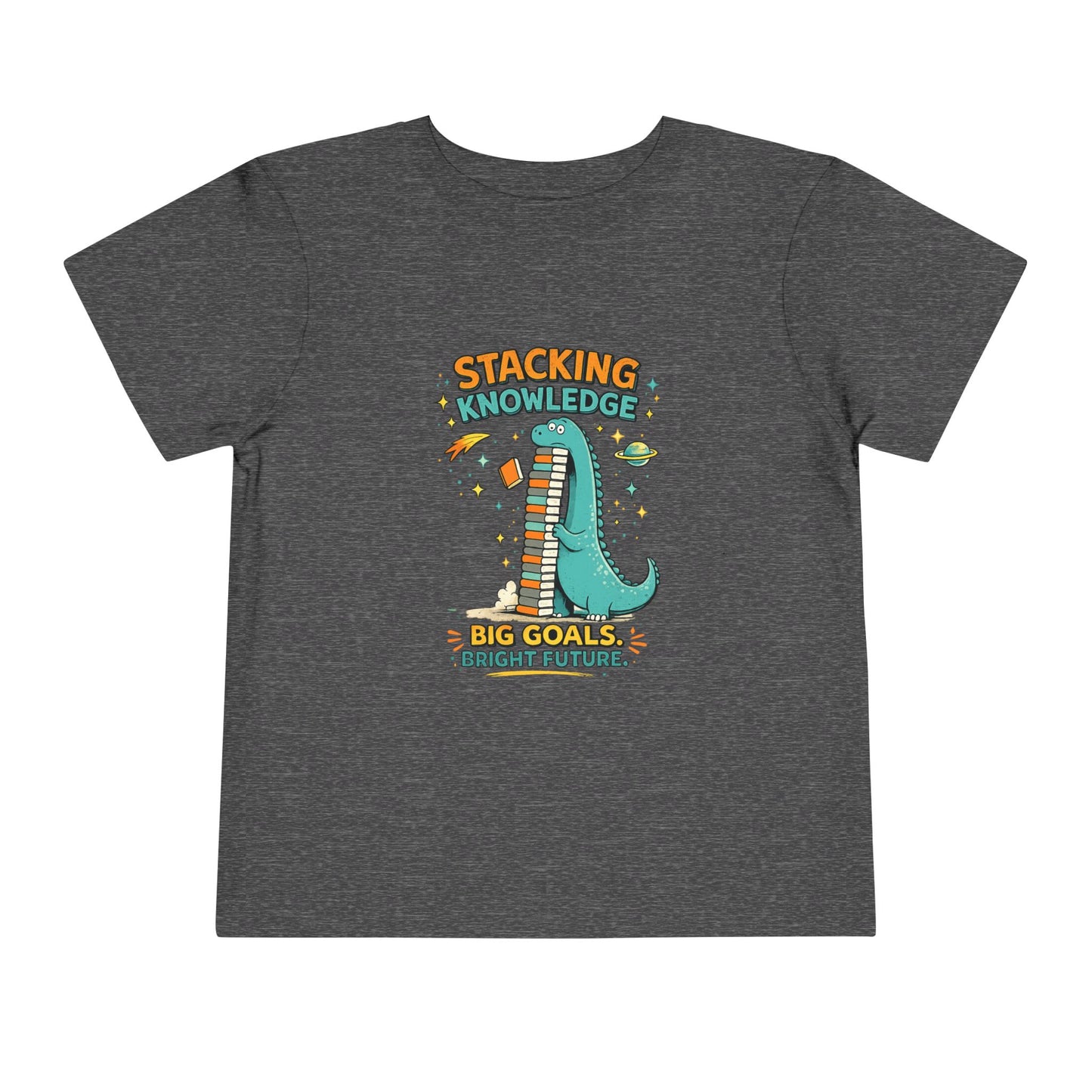 Dino School Toddler Tee — Stacking Knowledge Big Goals Bright Future