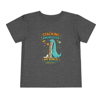 Dino School Toddler Tee — Stacking Knowledge Big Goals Bright Future