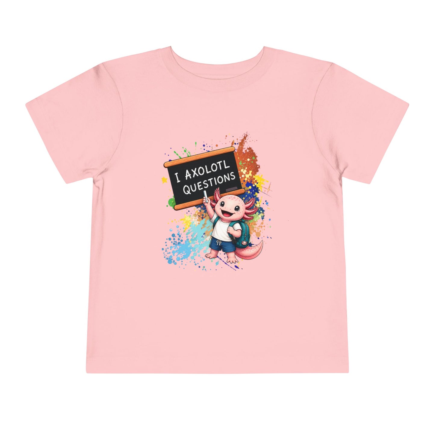 Axolotl back to school Toddler Tee — 'Axolotl Questions' Cute Axolotl Kids Shirt