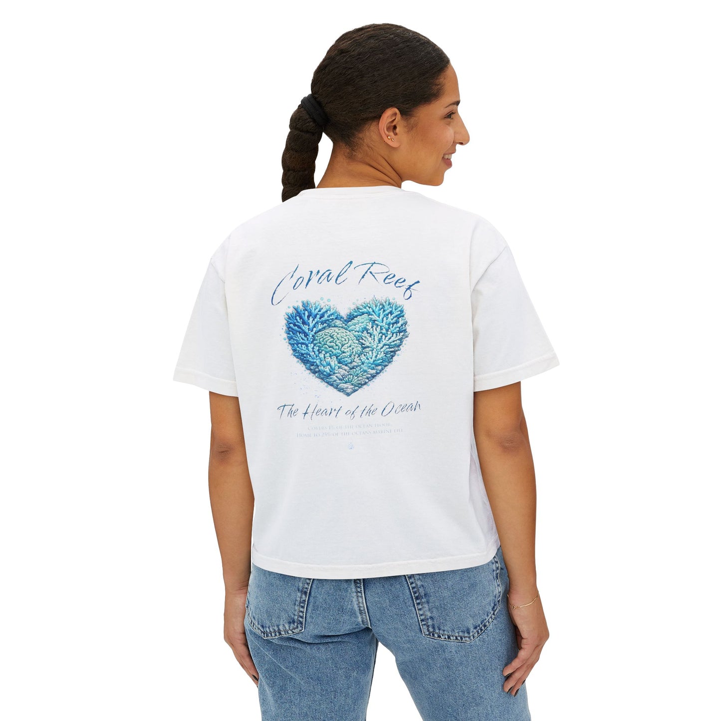 Coral Reef Heart Boxy Tee — "Coral Reef: The Heart of the Ocean"