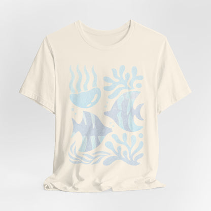T-Shirt — Coastal Blue Ocean Fish Graphic Tee - Reef Rhythm | Ocean Art T-Shirt