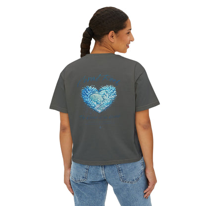 Coral Reef Heart Boxy Tee — "Coral Reef: The Heart of the Ocean"