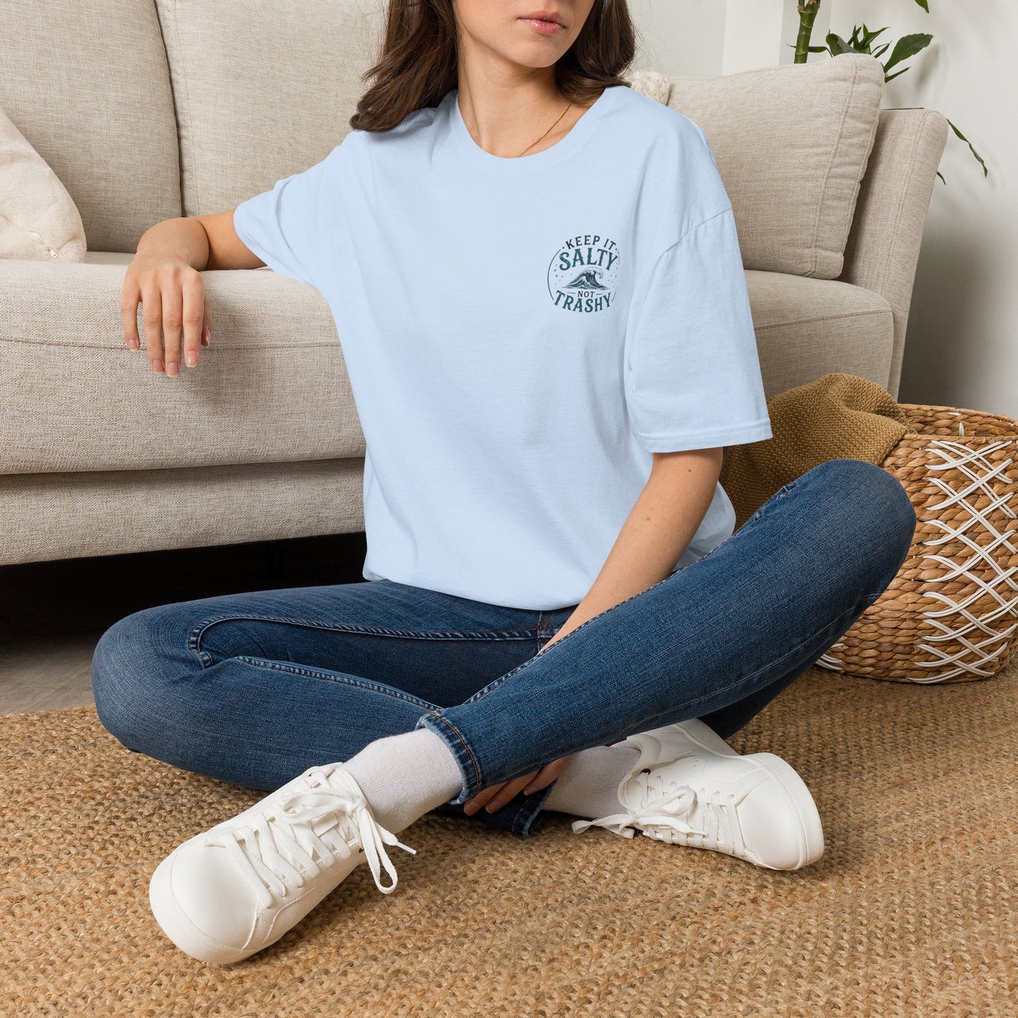 Keep It Salty Not Trashy T-Shirt — Beachy Ocean Conservation Tee