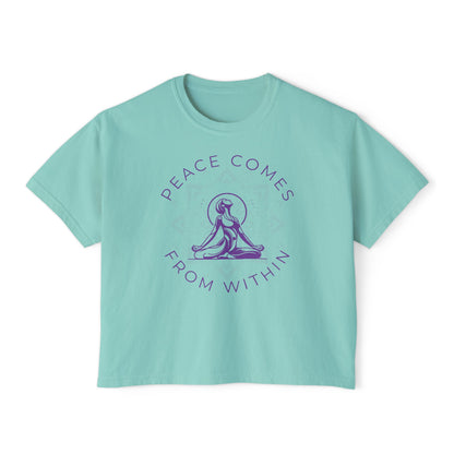 Peace Comes From Within Yoga Boxy Tee