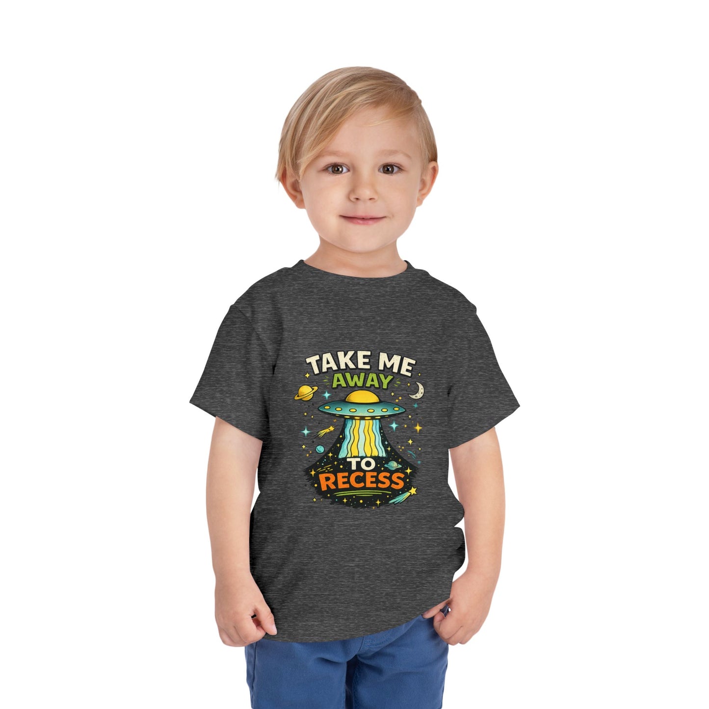 Take Me Away to Recess Toddler Tee — Cute UFO Recess Graphic Shirt