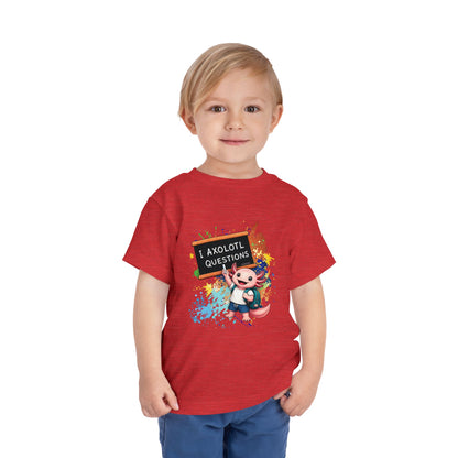 Axolotl back to school Toddler Tee — 'Axolotl Questions' Cute Axolotl Kids Shirt