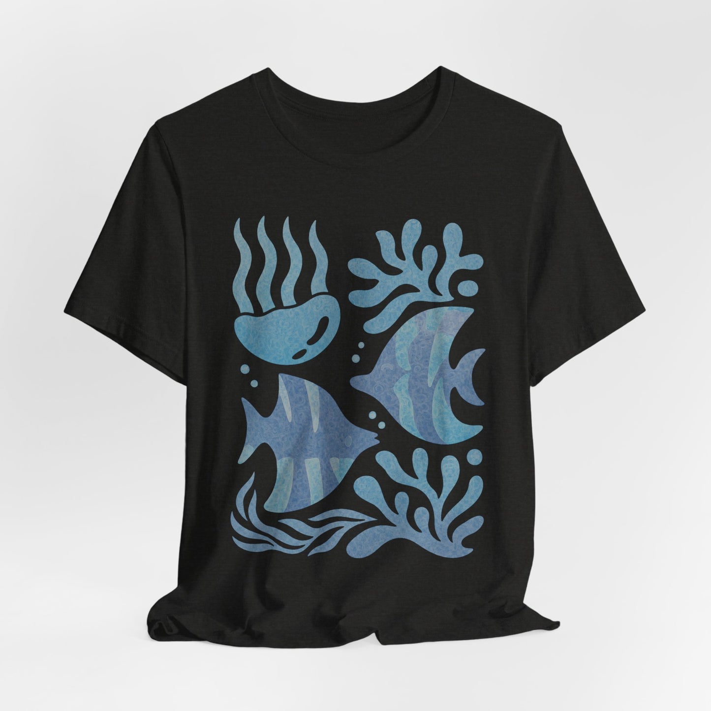 T-Shirt — Coastal Blue Ocean Fish Graphic Tee - Reef Rhythm | Ocean Art T-Shirt