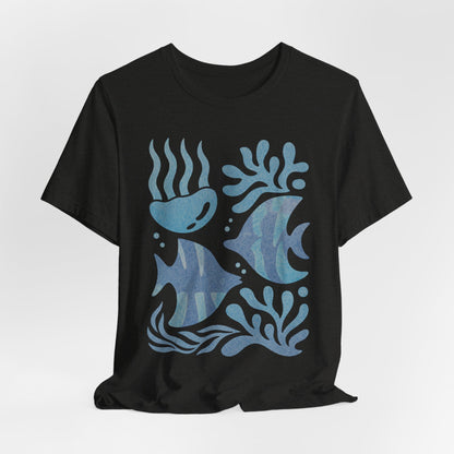 T-Shirt — Coastal Blue Ocean Fish Graphic Tee - Reef Rhythm | Ocean Art T-Shirt
