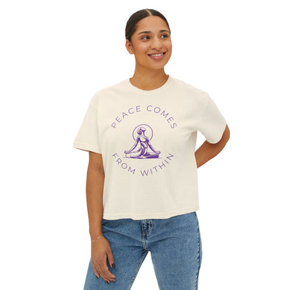 Peace Comes From Within Yoga Boxy Tee
