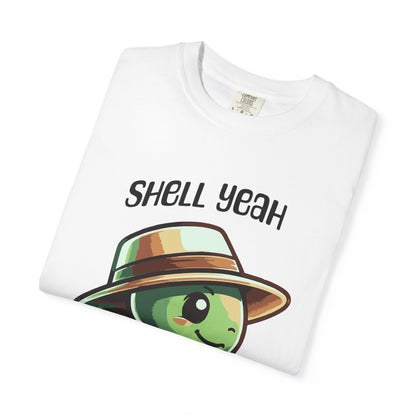 Shell Yeah Turtle T-Shirt — Cute Turtle with Coconut Drink Graphic