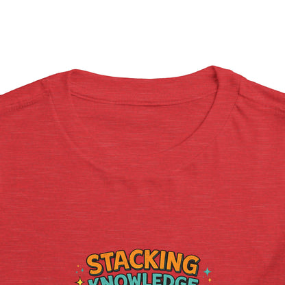 Dino School Toddler Tee — Stacking Knowledge Big Goals Bright Future