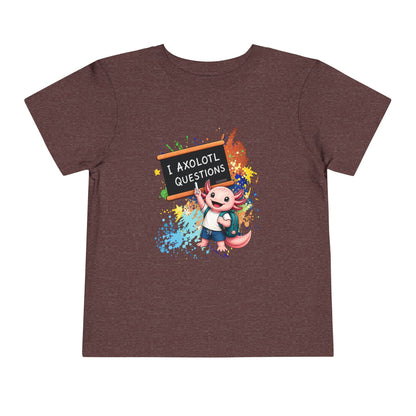 Axolotl back to school Toddler Tee — 'Axolotl Questions' Cute Axolotl Kids Shirt
