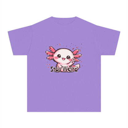 Cute Pink Axolotl “Stay Weird” Graphic Youth TShirt