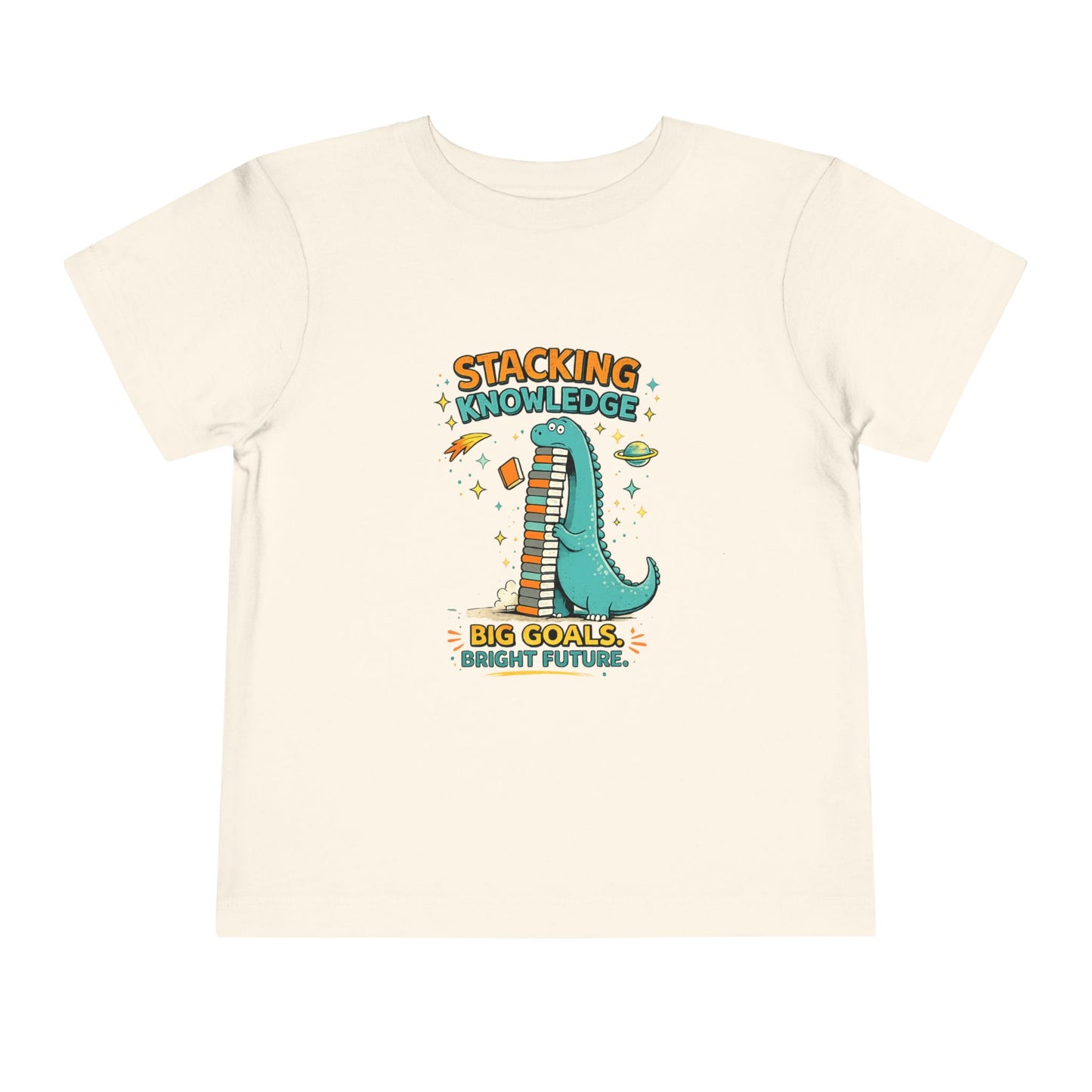 Dino School Toddler Tee — Stacking Knowledge Big Goals Bright Future
