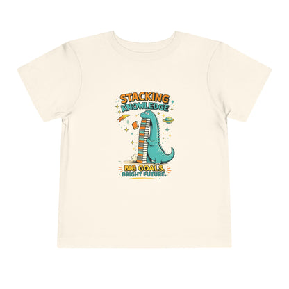 Dino School Toddler Tee — Stacking Knowledge Big Goals Bright Future