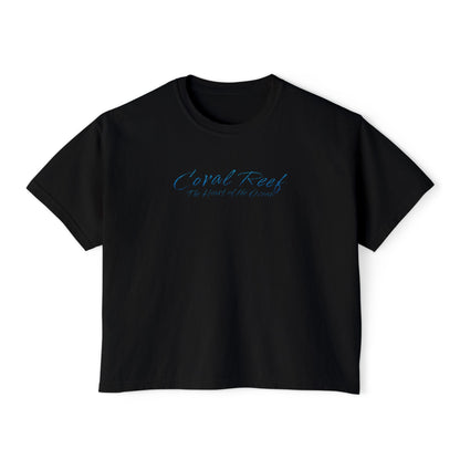 Coral Reef Heart Boxy Tee — "Coral Reef: The Heart of the Ocean"