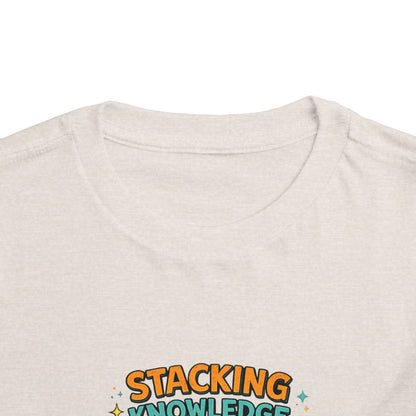 Dino School Toddler Tee — Stacking Knowledge Big Goals Bright Future