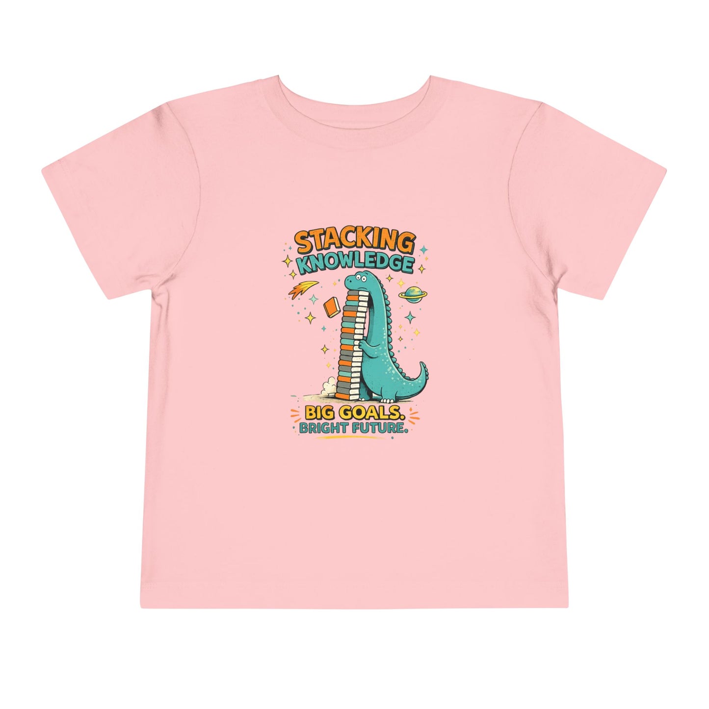 Dino School Toddler Tee — Stacking Knowledge Big Goals Bright Future