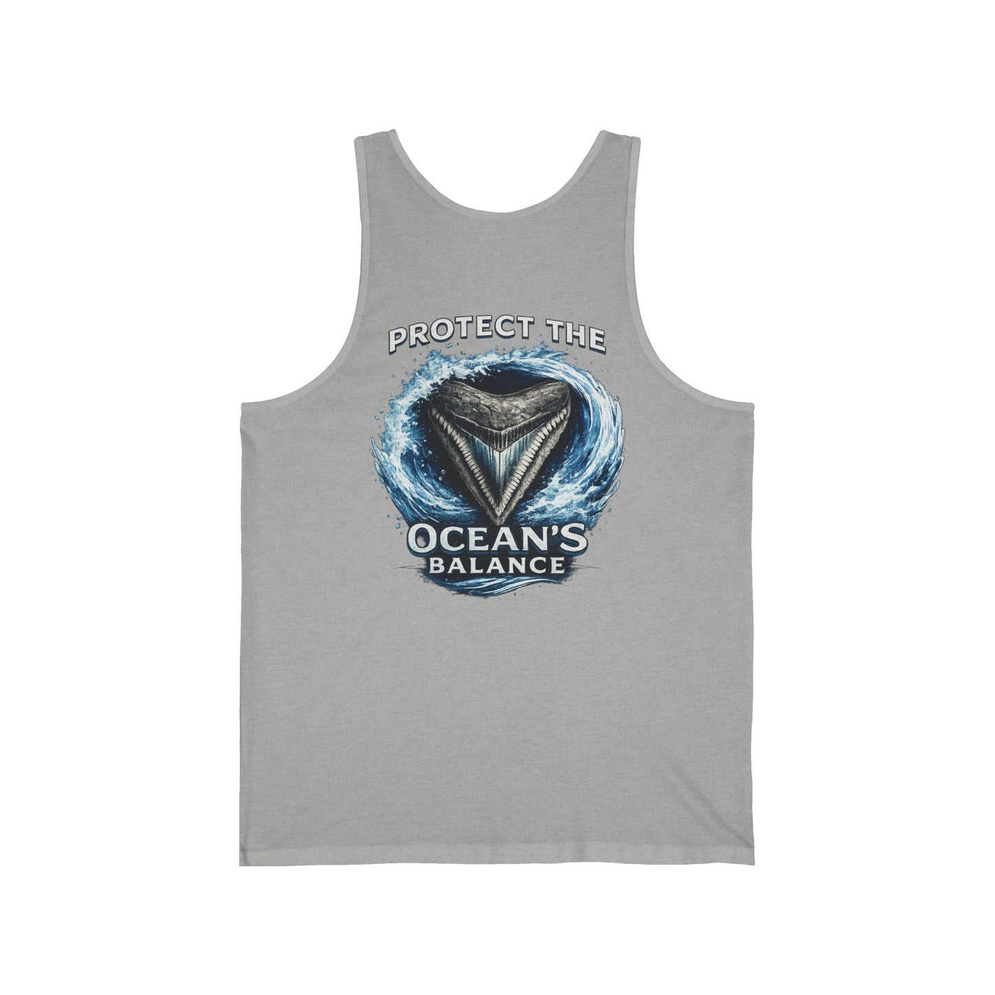 Protect the Ocean's Balance Tank Top — Shark Tooth Conservation Graphic