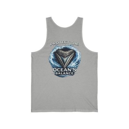 Protect the Ocean's Balance Tank Top — Shark Tooth Conservation Graphic