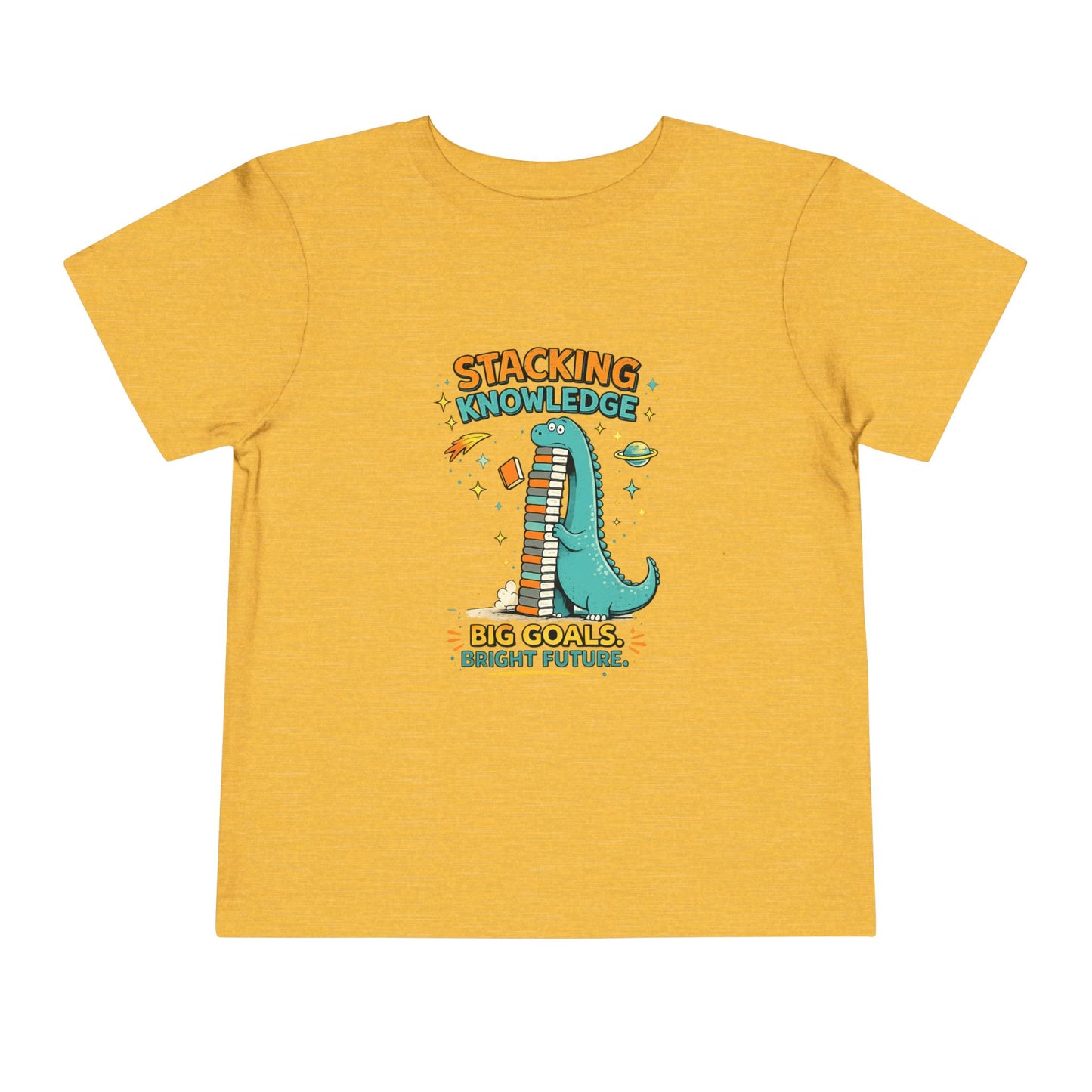 Dino School Toddler Tee — Stacking Knowledge Big Goals Bright Future