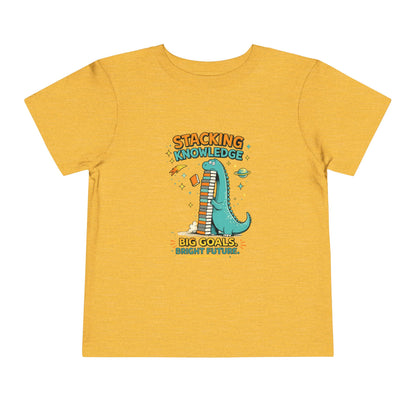 Dino School Toddler Tee — Stacking Knowledge Big Goals Bright Future