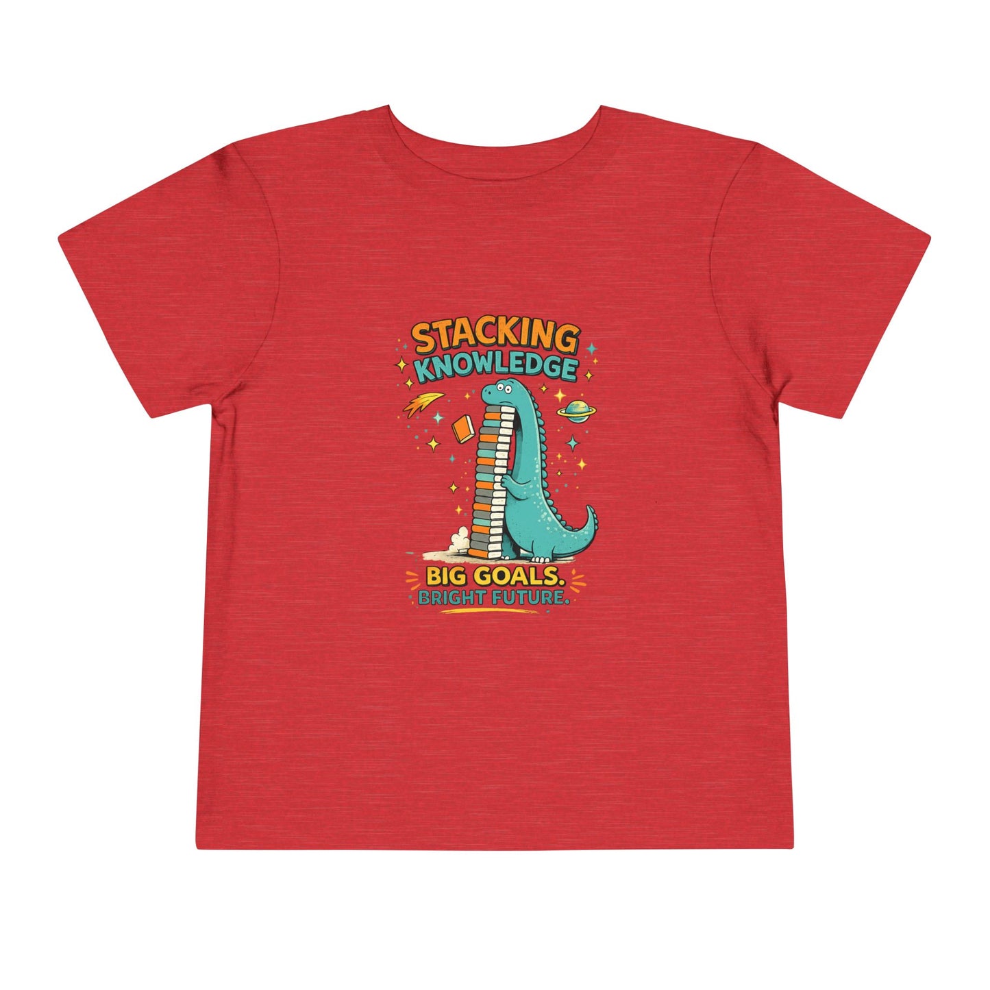 Dino School Toddler Tee — Stacking Knowledge Big Goals Bright Future