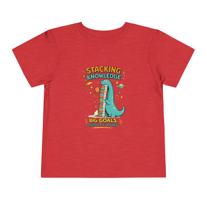 Dino School Toddler Tee — Stacking Knowledge Big Goals Bright Future