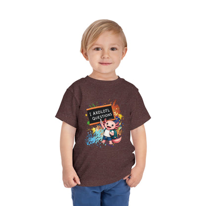 Axolotl back to school Toddler Tee — 'Axolotl Questions' Cute Axolotl Kids Shirt