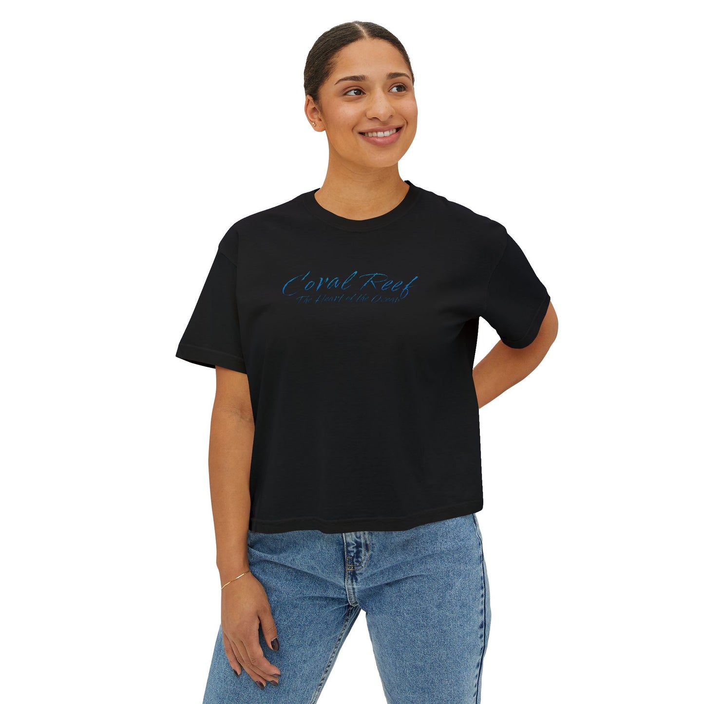Coral Reef Heart Boxy Tee — "Coral Reef: The Heart of the Ocean"