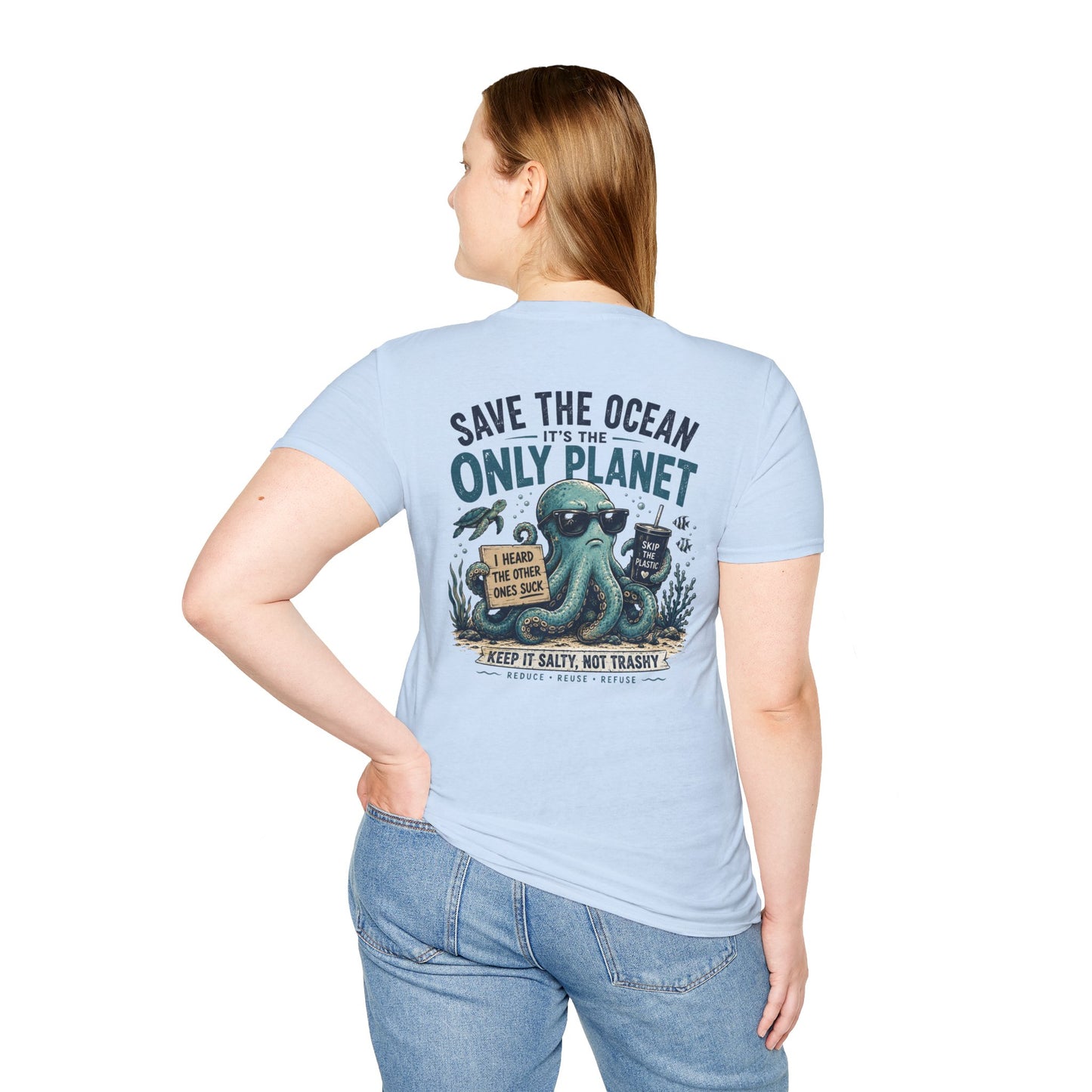 Keep It Salty Not Trashy T-Shirt — Beachy Ocean Conservation Tee