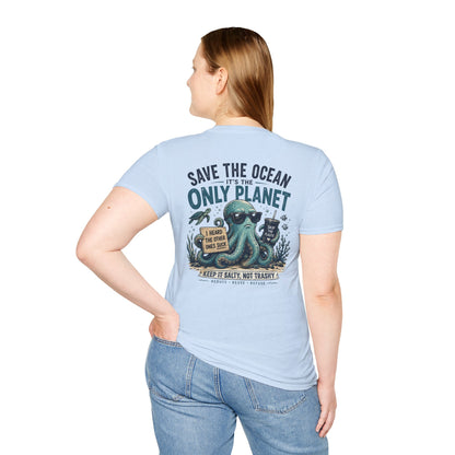 Keep It Salty Not Trashy T-Shirt — Beachy Ocean Conservation Tee