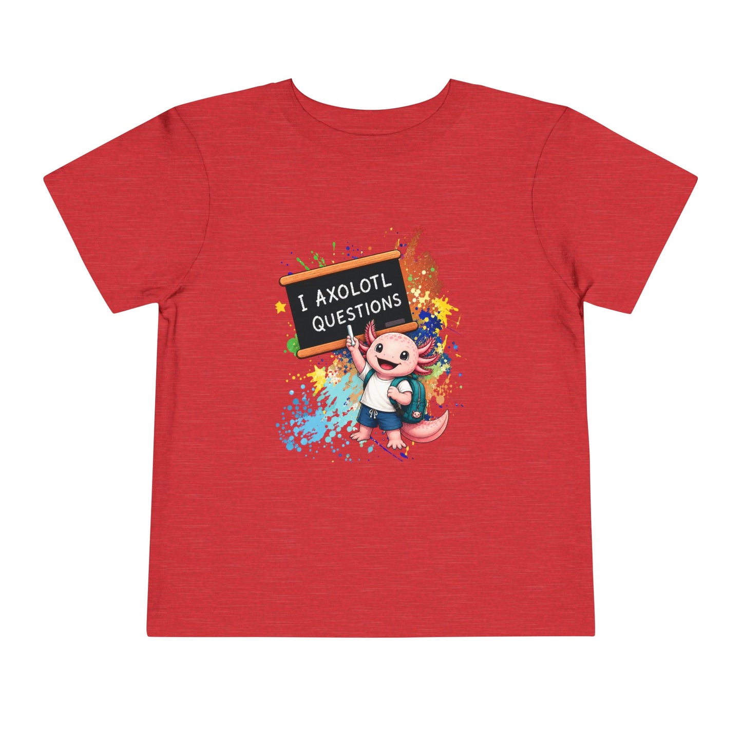 Axolotl back to school Toddler Tee — 'Axolotl Questions' Cute Axolotl Kids Shirt