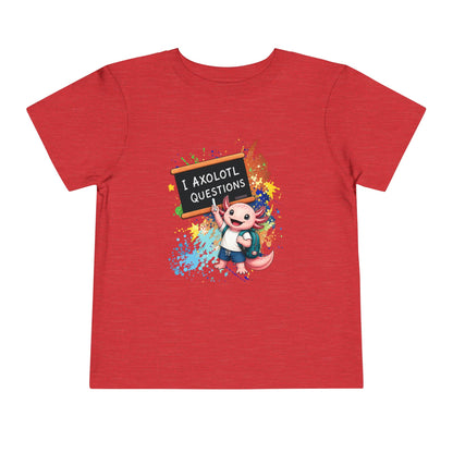 Axolotl back to school Toddler Tee — 'Axolotl Questions' Cute Axolotl Kids Shirt