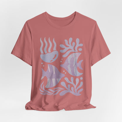 T-Shirt — Coastal Blue Ocean Fish Graphic Tee - Reef Rhythm | Ocean Art T-Shirt