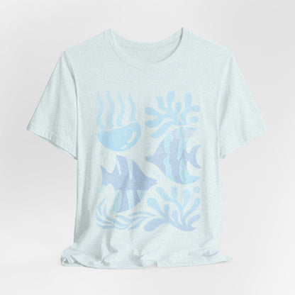 T-Shirt — Coastal Blue Ocean Fish Graphic Tee - Reef Rhythm | Ocean Art T-Shirt